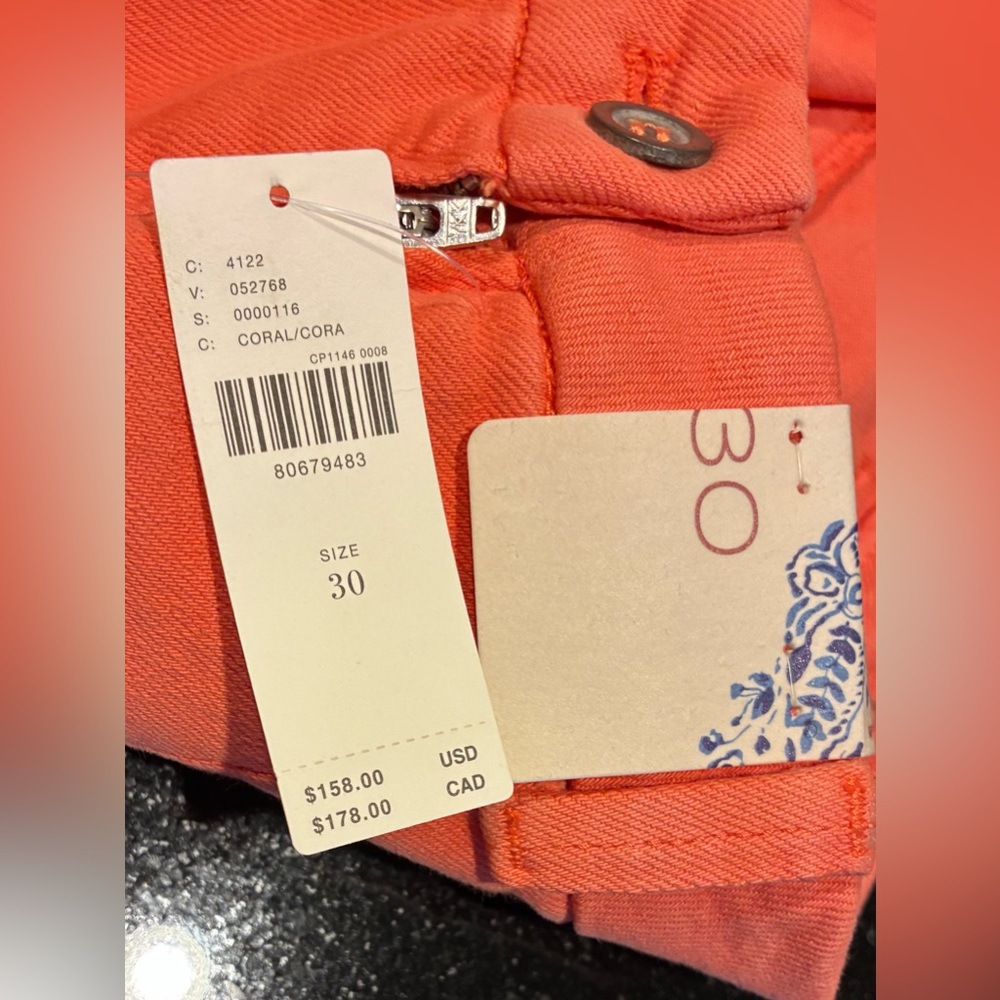 Anthropologie Pilcro Pants The Skipper Side Zip Wide Leg Coral SZ. 30 NWT - Picture 5 of 16